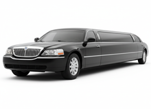 Black Stretch Limousine Front View White Background