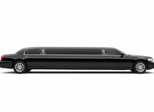 Black Stretch Limousine Side View White Background