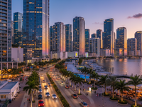 Brickell Miami skyline at dusk