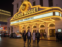 Golden Nugget casino entrance at night