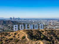 Hollywood Sign with LA cityscape