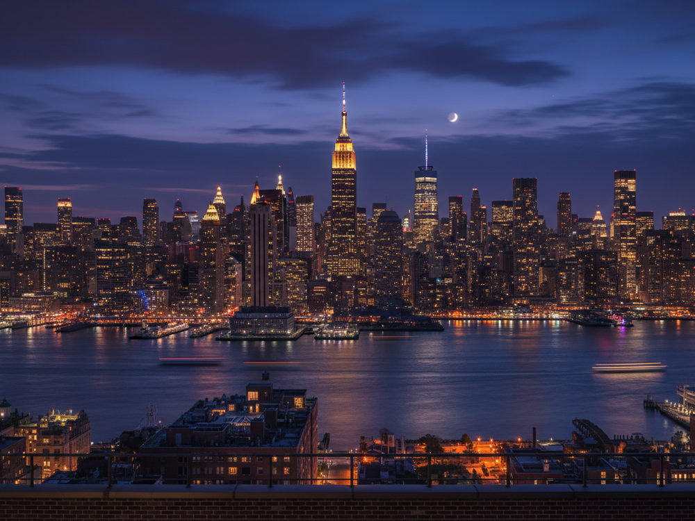 New York City skyline at night