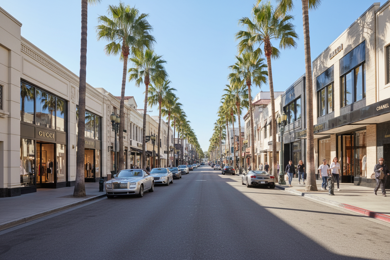 Rodeo Drive Beverly Hills luxury shopping street