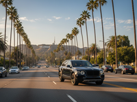 Luxury SUV on Sunset Boulevard LA