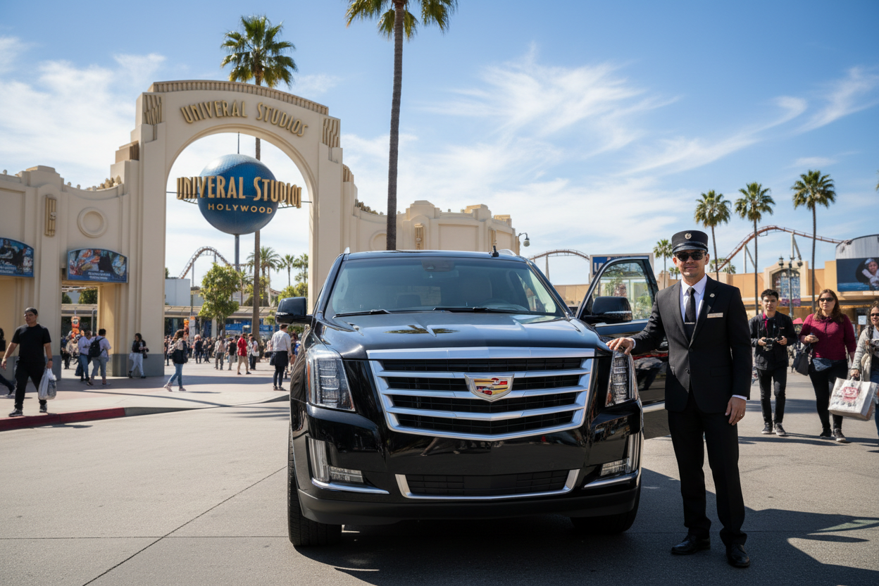 Luxury SUV outside Universal Studios