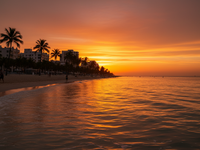 Miami South Beach at sunset