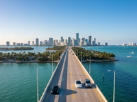 Rickenbacker Causeway bridge over Biscayne Bay