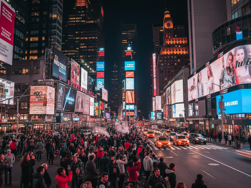 Times Square New York City at night