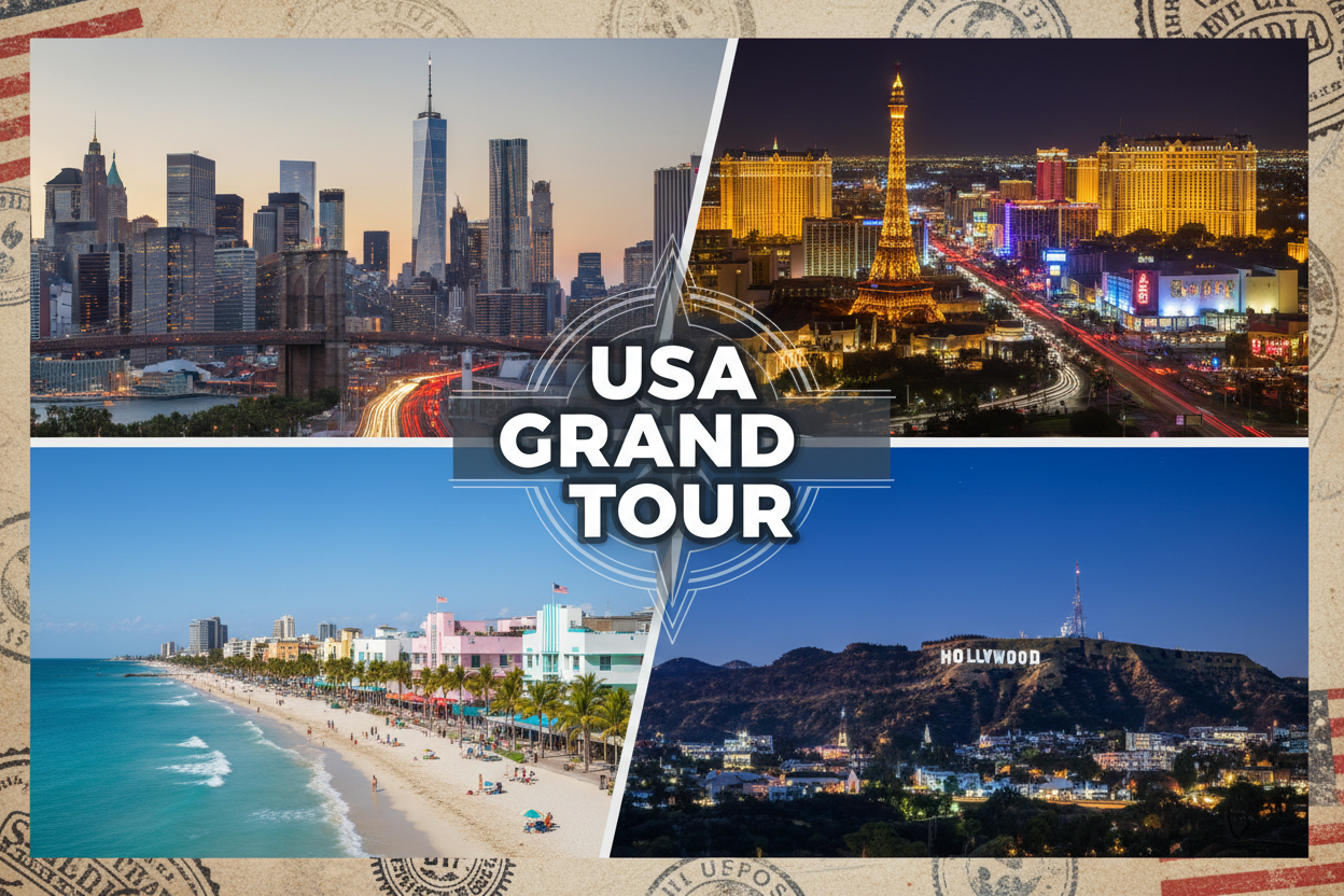 USA multi-city iconic landmarks